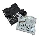 Personalized Embossed WIFEY/HUBBY Sweatshirt Bundle Black and White