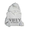 Personalized Embossed WIFEY/HUBBY Hoodie B&W