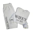 Personalized Embossed WIFEY/HUBBY Sweatshirt & Joggers B&W Set