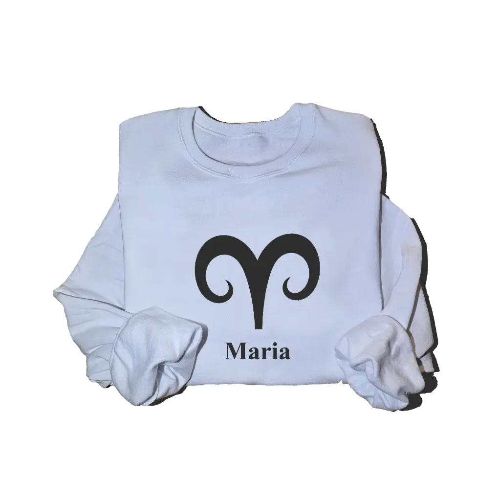Personalized Embossed Aries Zodiac Sweatshirt