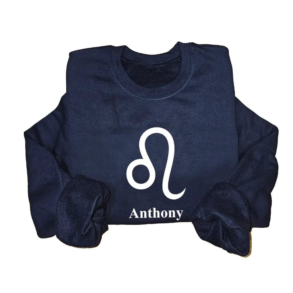 Personalized Embossed Leo Zodiac Sweatshirt