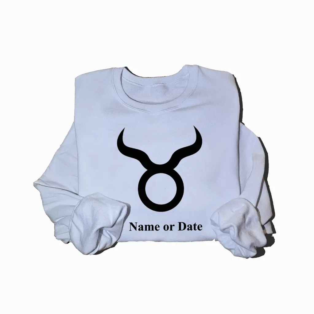 Personalized Embossed Taurus Zodiac Sweatshirt