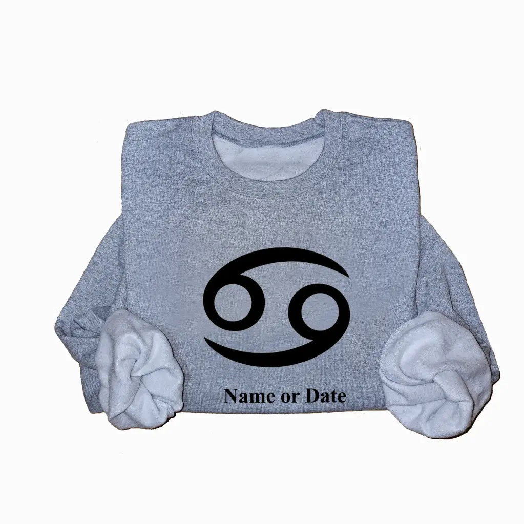 Personalized Embossed Cancer Zodiac Sweatshirt