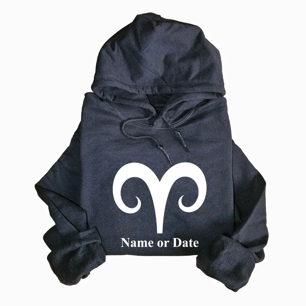 Personalized Embossed Aries Zodiac Hoodie