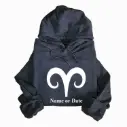 Personalized Embossed Aries Zodiac Hoodie