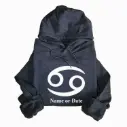 Personalized Embossed Cancer Zodiac Hoodie