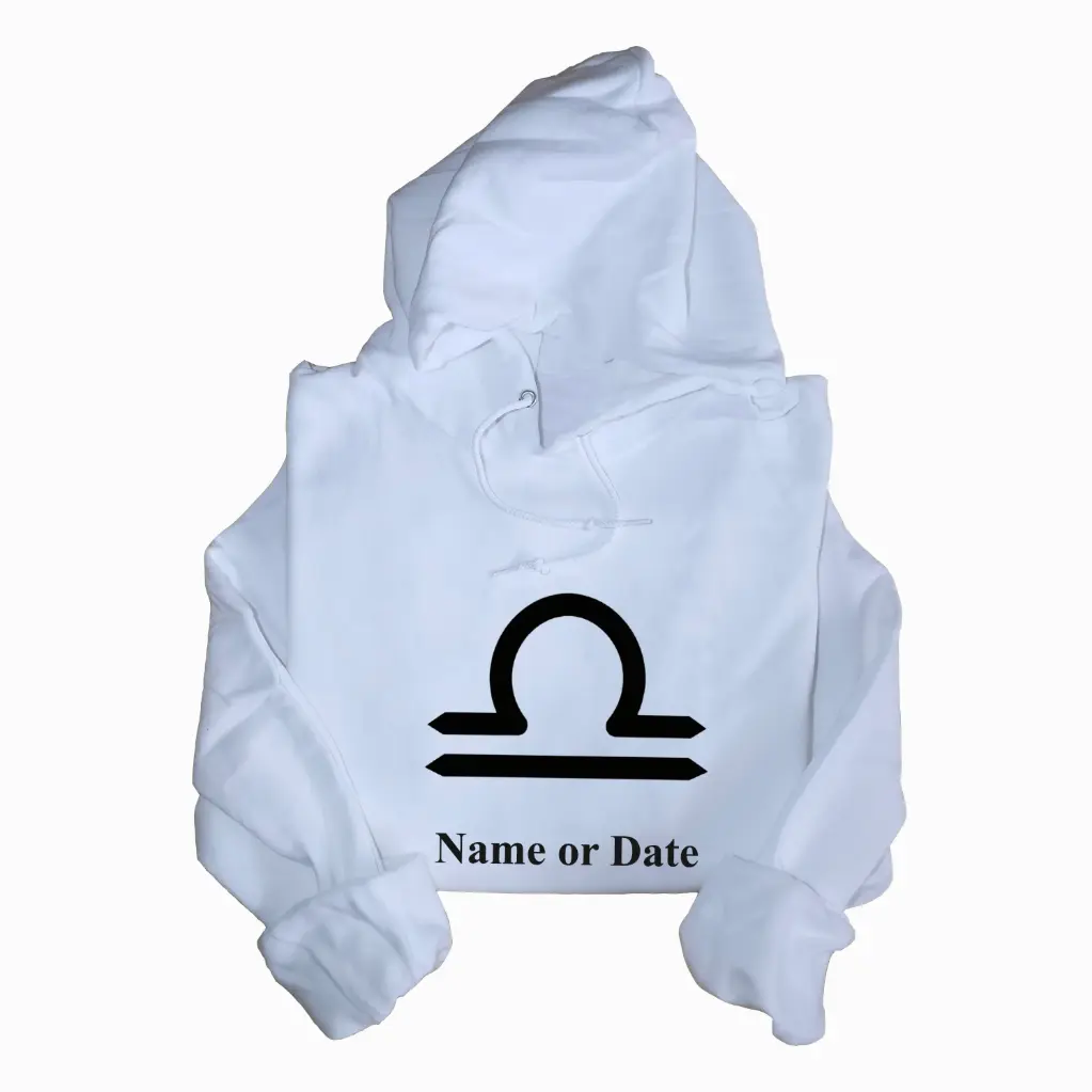 Personalized Embossed Libra Zodiac Hoodie