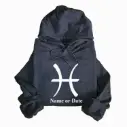 Personalized Embossed Pisces Zodiac Hoodie