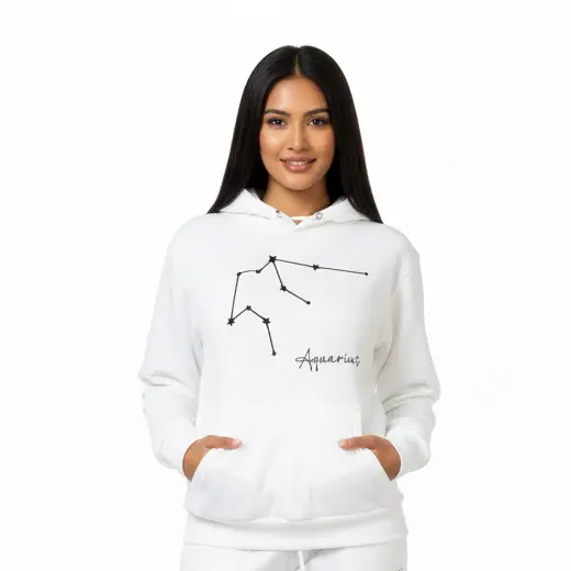 Embossed Aquarius Sky Hoodie