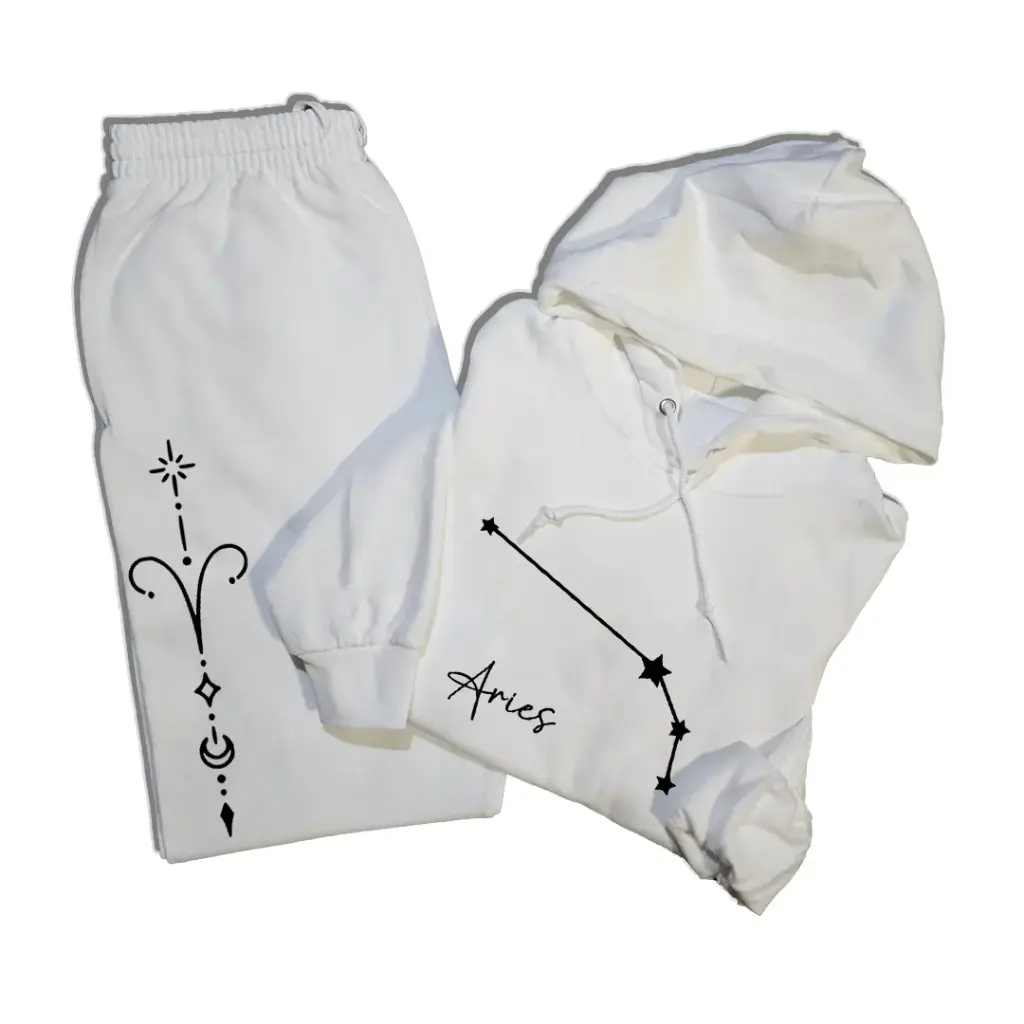 Embossed Aries Hoodie & Joggers Set