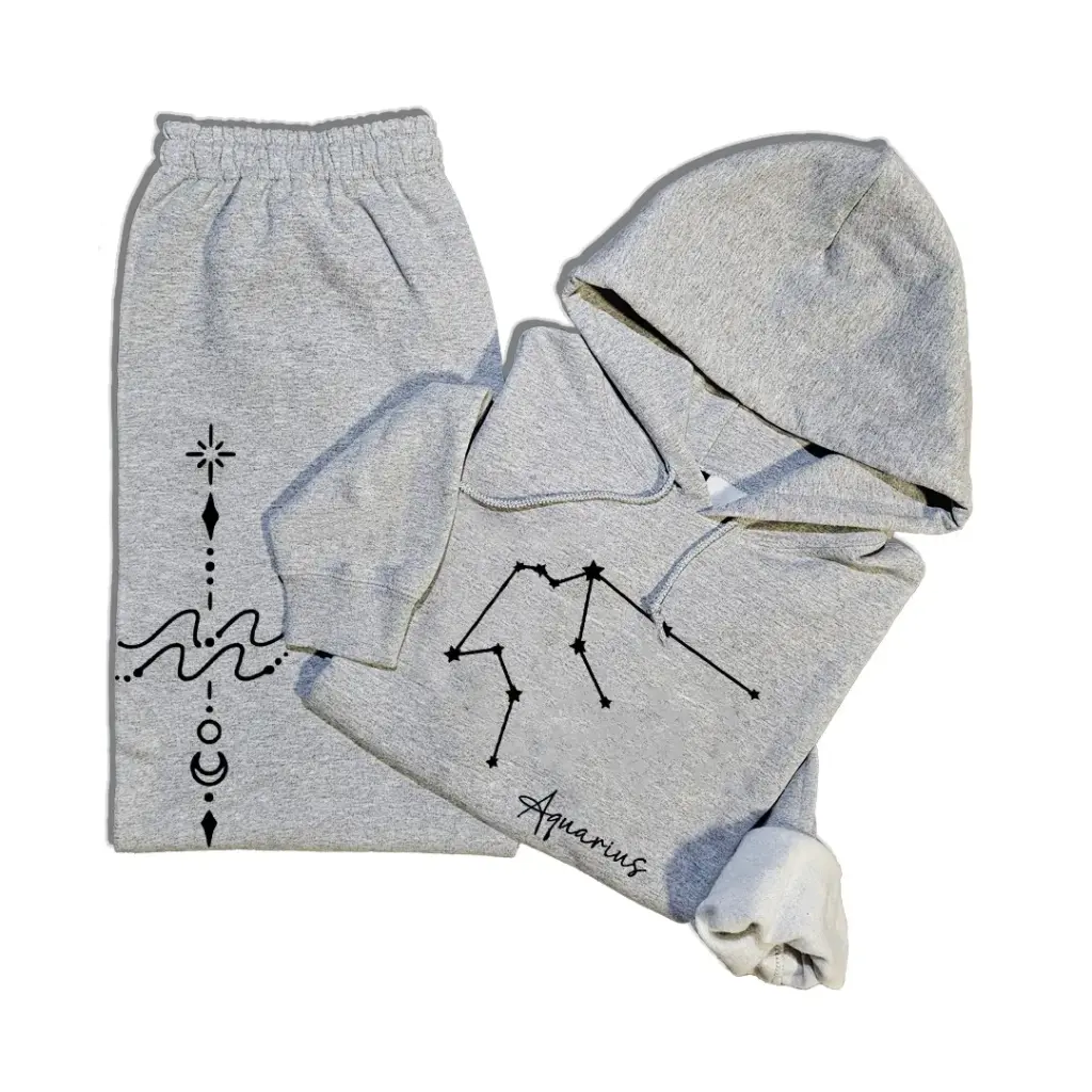 Embossed Aquarius Hoodie & Joggers Set