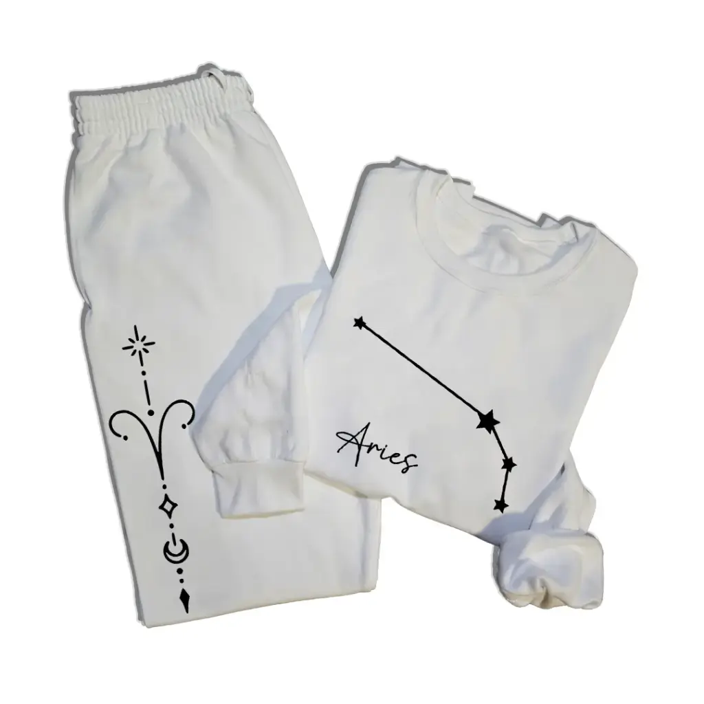 Embossed Aries Sweatshirt & Joggers Set