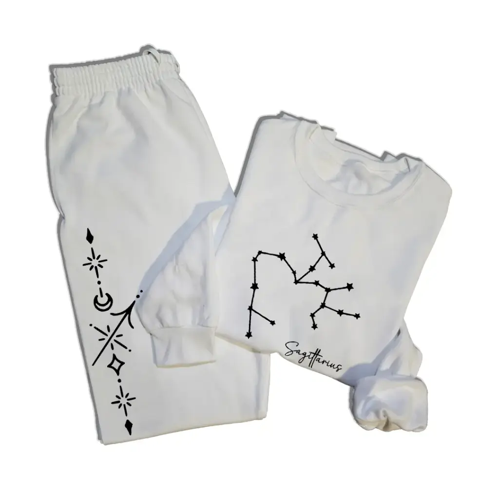 Embossed Sagittarius Sweatshirt & Joggers Set