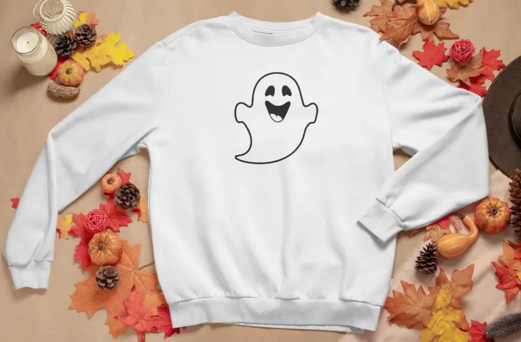Embossed Happy Ghost Sweatshirt