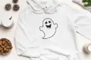 Embossed Happy Ghost Hoodie