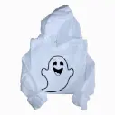 Embossed Happy Ghost Hoodie