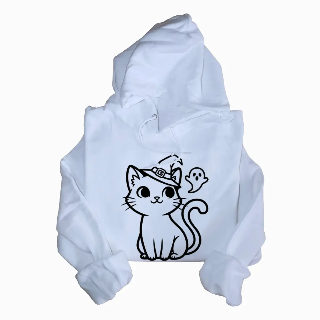 Embossed Spooky Cat Hoodie