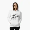 Embossed Happy Holidays Christmas Hoodie