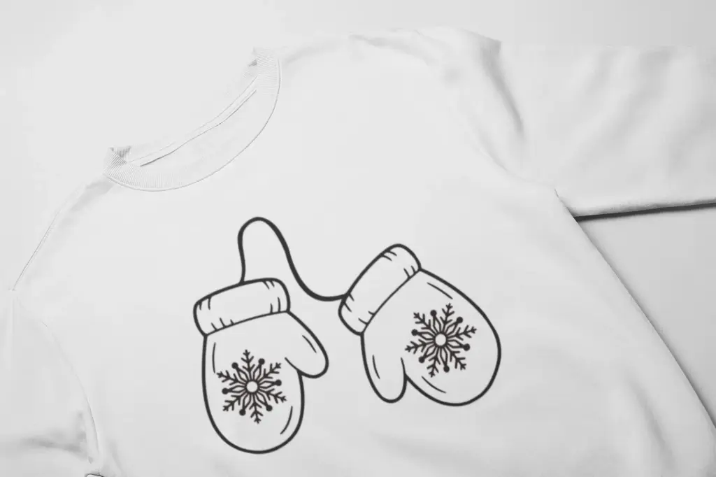 Embossed Mittens Christmas Sweatshirt