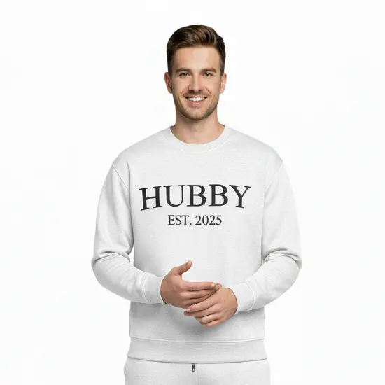Personalized 3D Puff Embossed HUBBY Sweatshirt