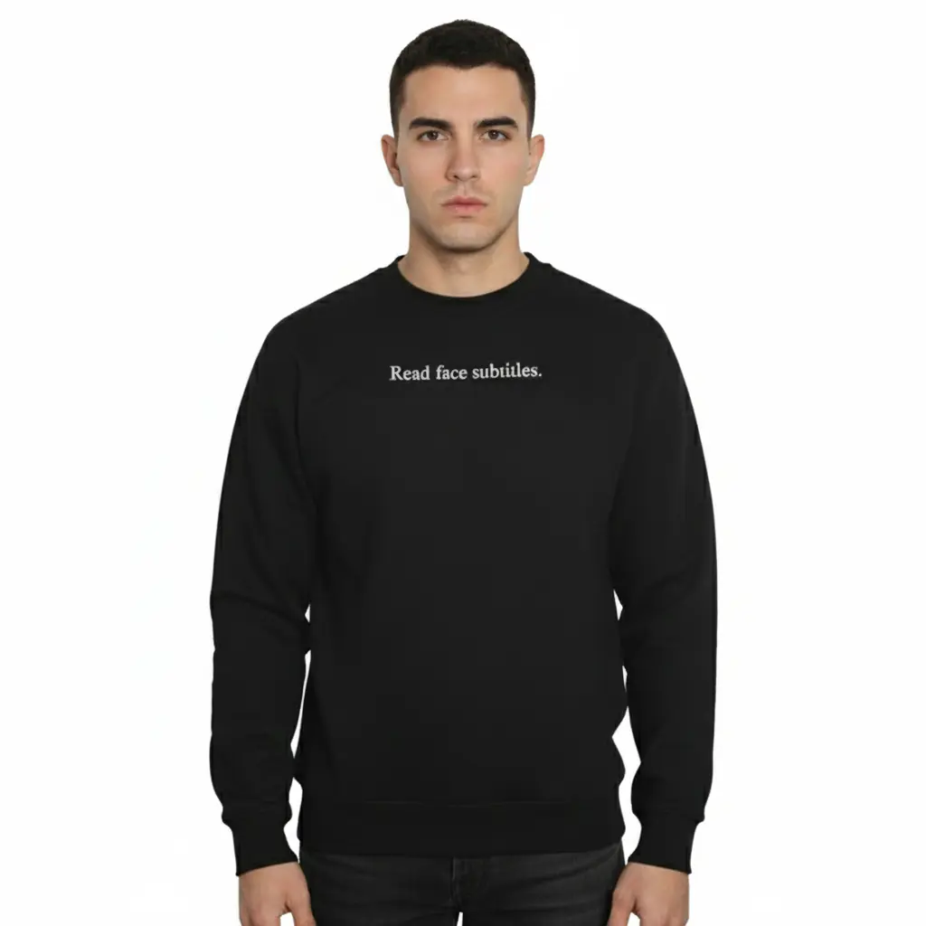 Read face subtitles. - Embossed Puff Untold Sweatshirt