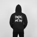 Social Media - Embossed Puff Back Hoodie Black