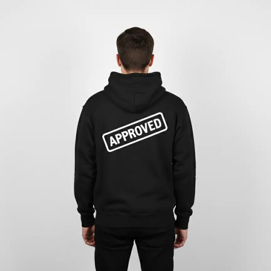 Approved - Embossed Puff Back Hoodie Black