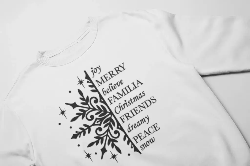 Embossed Snowflake Christmas Sweatshirt