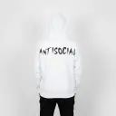Antisocial - Embossed Puff Back Hoodie White
