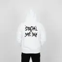 Social Media - Embossed Puff Back Hoodie White