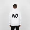 No - Embossed Puff Back Hoodie White