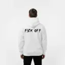 F!ck Off - Embossed Puff Back Hoodie White