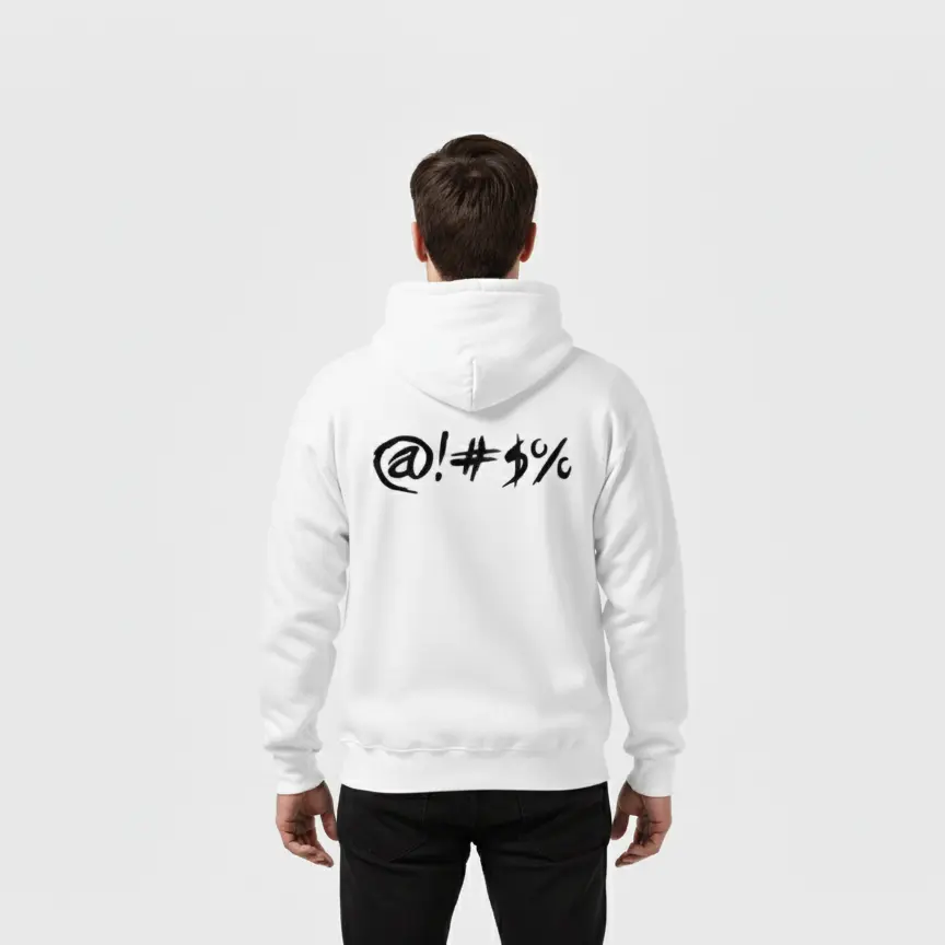 Untold - Embossed Puff Back Hoodie White