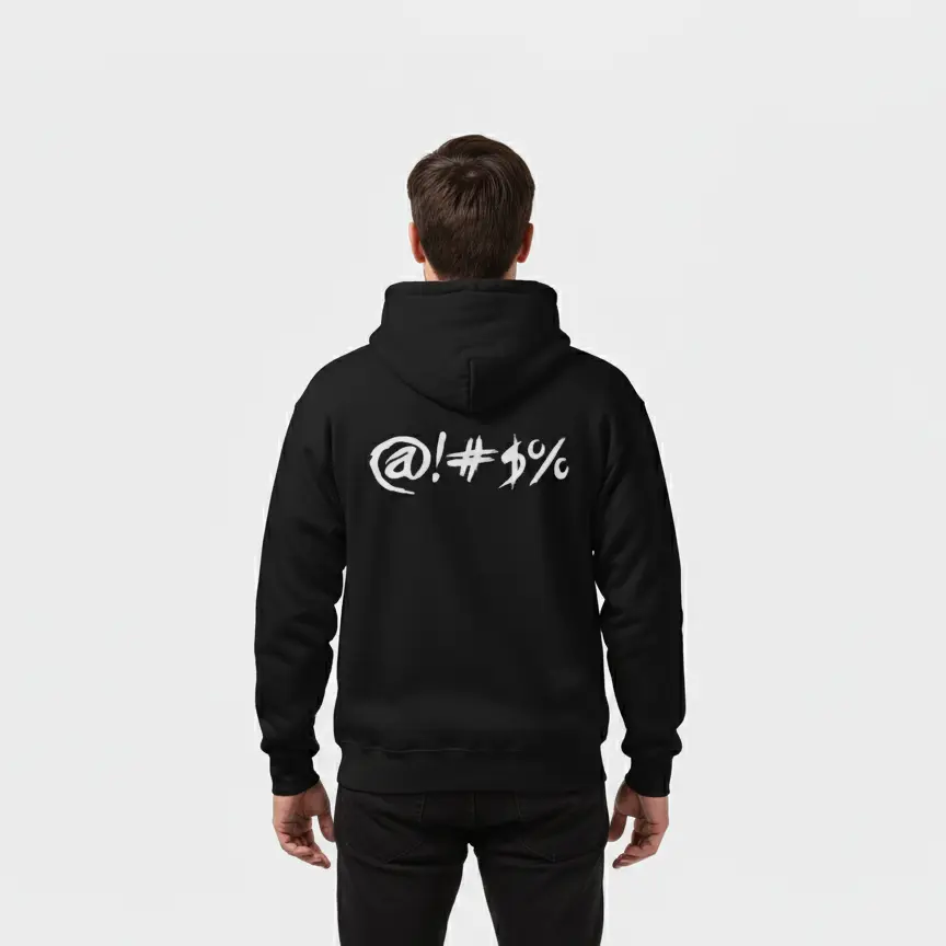 Untold - Embossed Puff Back Hoodie Black