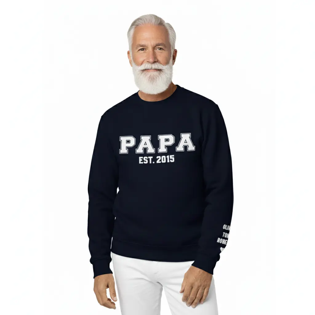 Personalized Embossed GRANDPA Sweatshirt