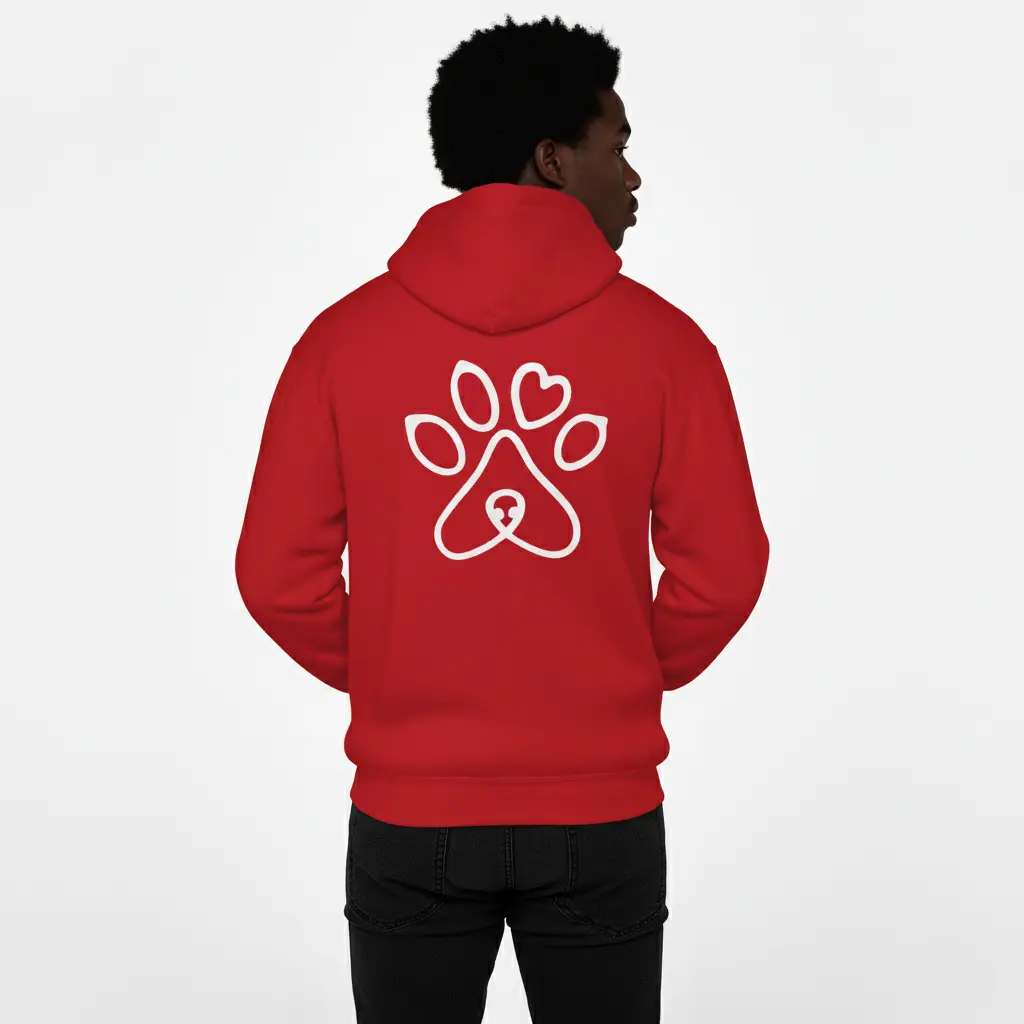 Pet's Love - Embossed Valentines Red Hoodie