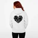 Heart - Embossed Valentines White Hoodie