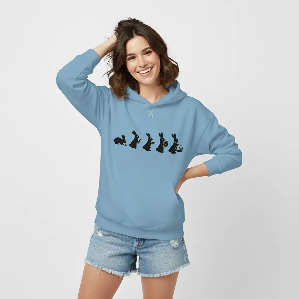 Easter Evolution - Embossed Easter Blue Hoodie