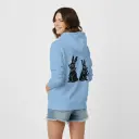 Rabbits - Embossed Easter Blue Hoodie
