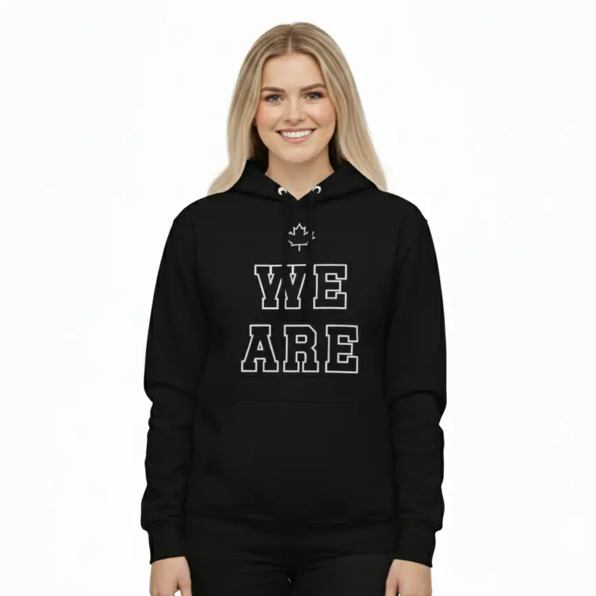 We Are Canadian - Embossed Canada Black Hoodie