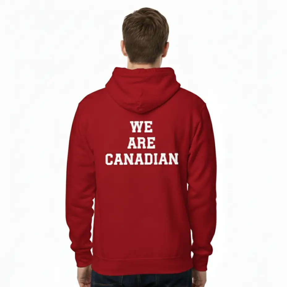 We Are Canadian - Embossed Canada Red Hoodie