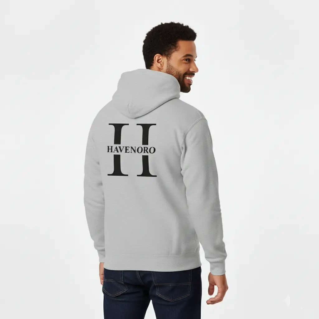 H - Havenoro - Embossed Essentials Grey Hoodie