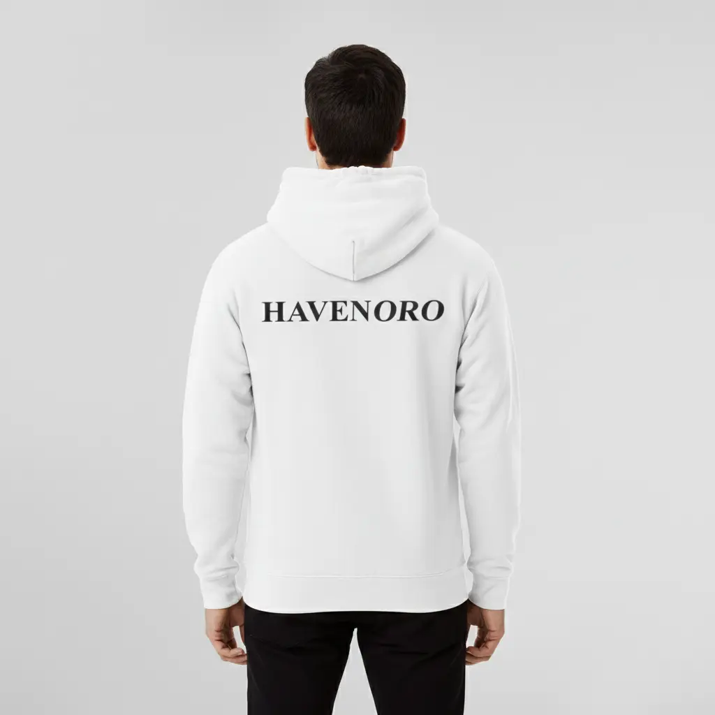 Havenoro - Embossed Essentials White Hoodie