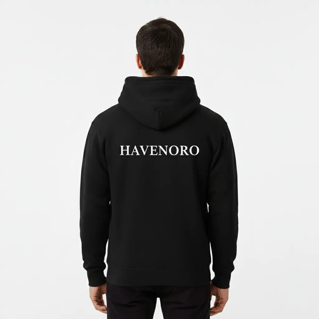 Havenoro - Embossed Essentials Black Hoodie