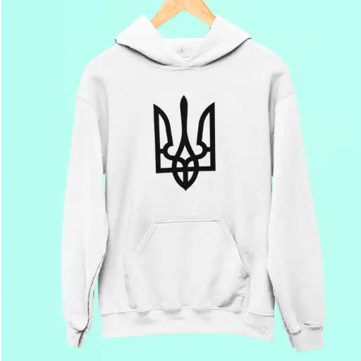 Ukrainian Trident Front Design Hoodie