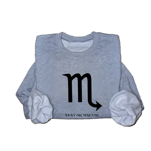 Personalized Embossed Scorpio Zodiac Sweatshirt