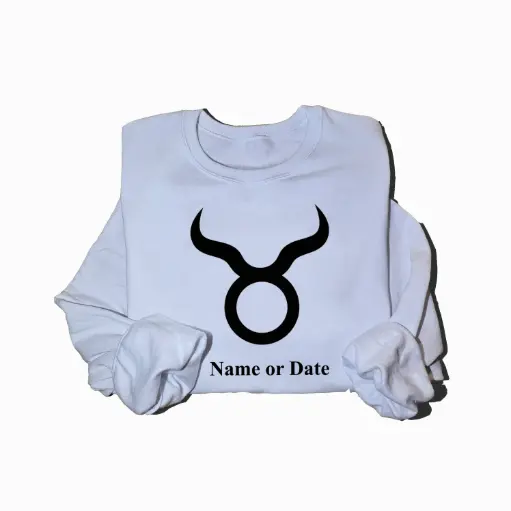 Personalized Embossed Taurus Zodiac Sweatshirt