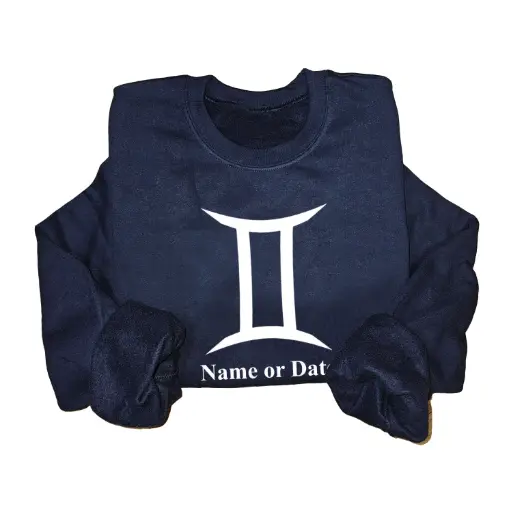 Personalized Embossed Gemini Zodiac Sweatshirt