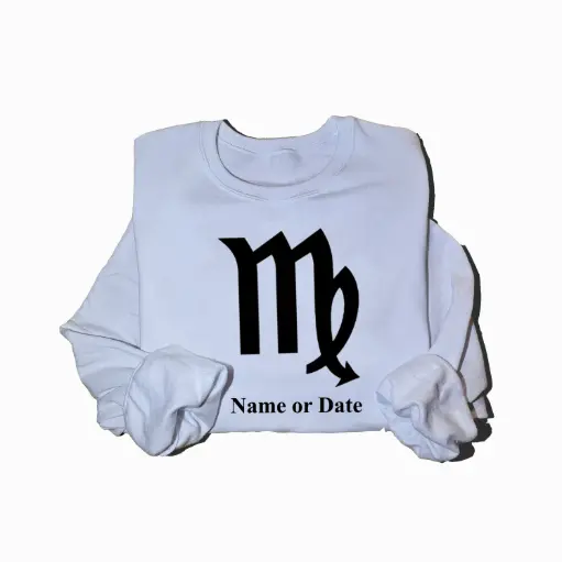 Personalized Embossed Virgo Zodiac Sweatshirt