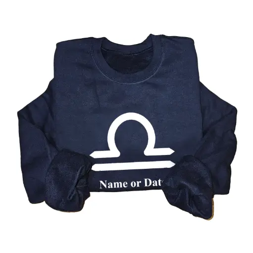 Personalized Embossed Libra Zodiac Sweatshirt